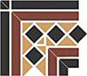 Угол керамический Corner GUILFORD 2 Strip Stand.(Dot14, Tr.1/2 21, Strip 20+14) 16,5х16,5 см